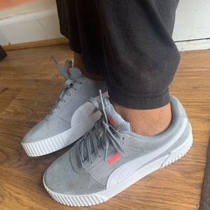 COPY - Puma Carina Womens  Sneakers Shoes Casual   - Grey - Size 7.5